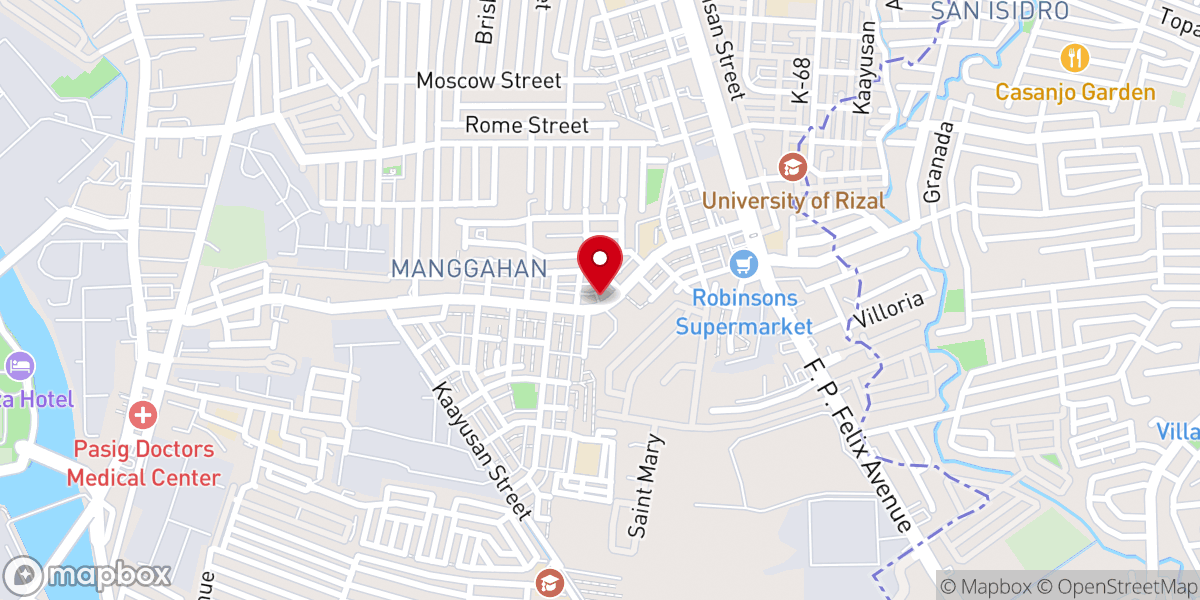 Map showing location of MCGI - Manggahan, Pasig City
