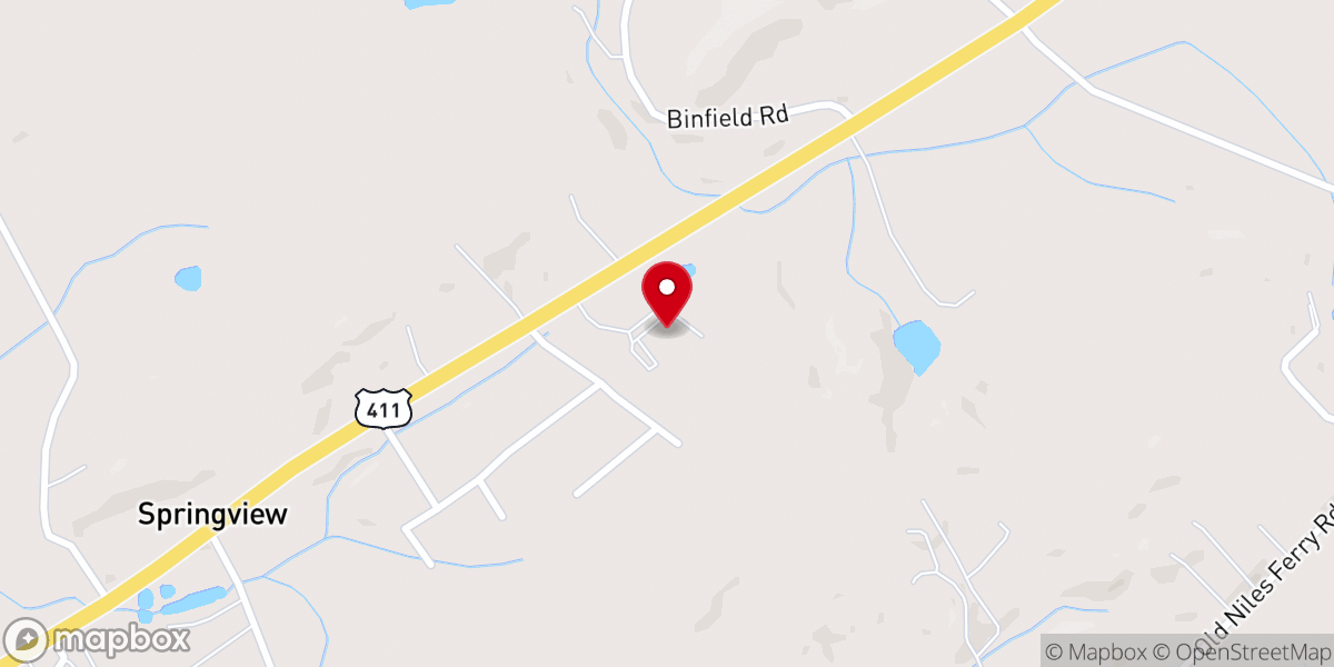 Map showing location of Springview Baptist Church