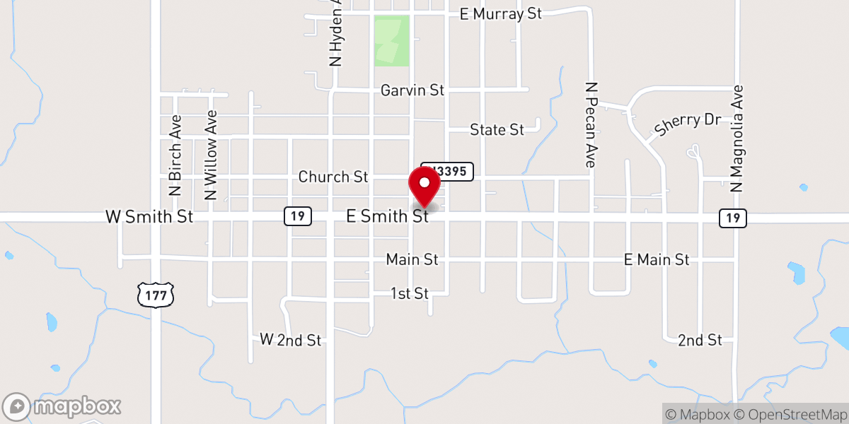 Map showing location of Prairie View Baptist Church
