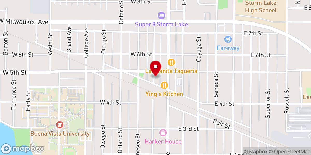 Map showing location of Storm Lake Independent Baptist Church