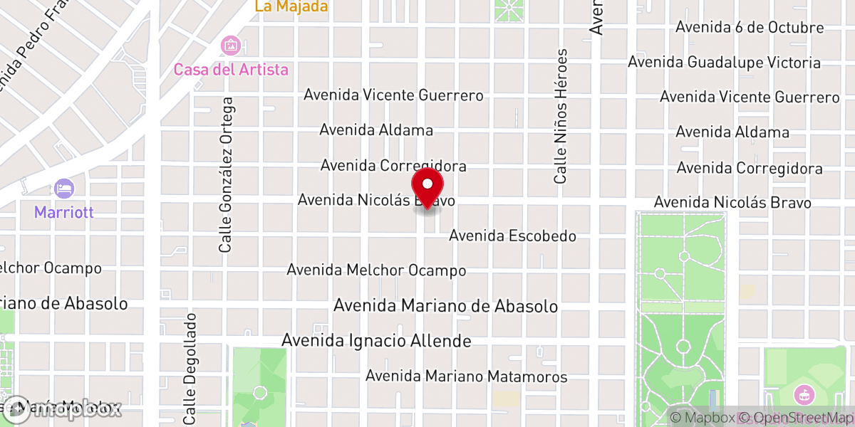 Map showing location of Iglesia de Cristo