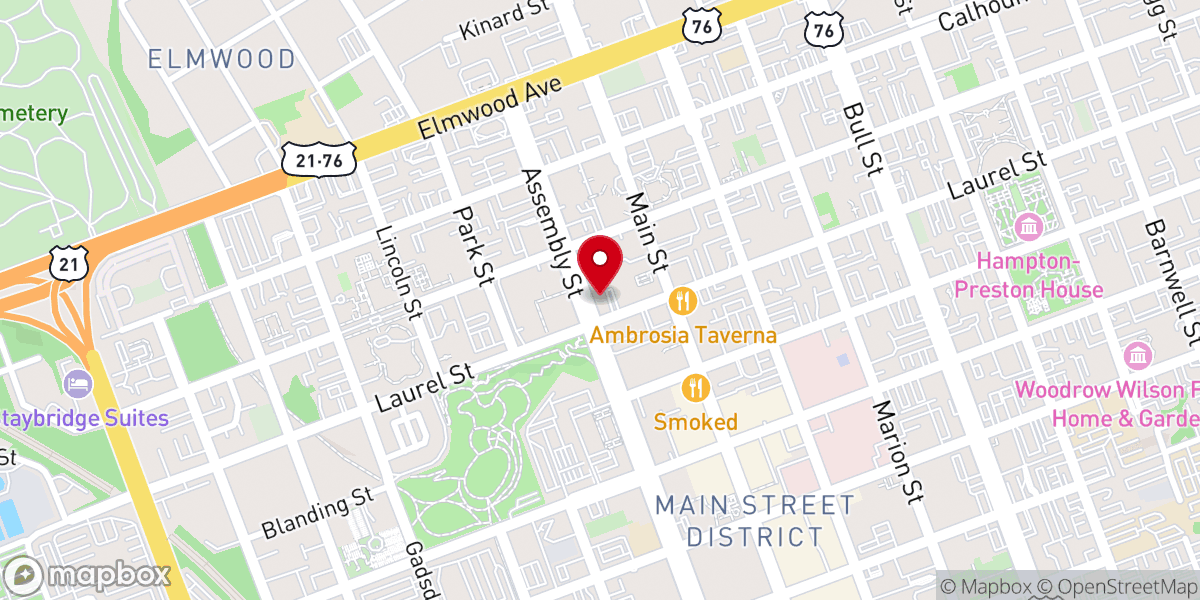 Map showing location of Arsenal Hill Presbyterian Church