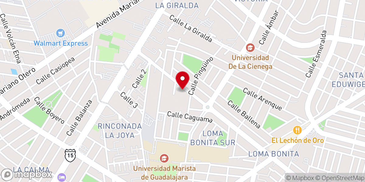 Map showing location of Templo de Cristo Sacerdote