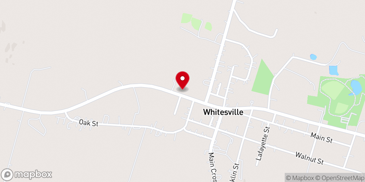 Map showing location of Whitesville Christian Church