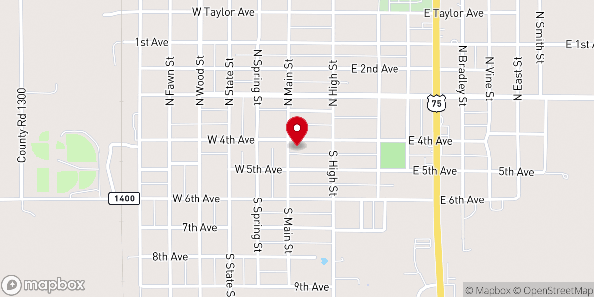 Map showing location of Christian Church