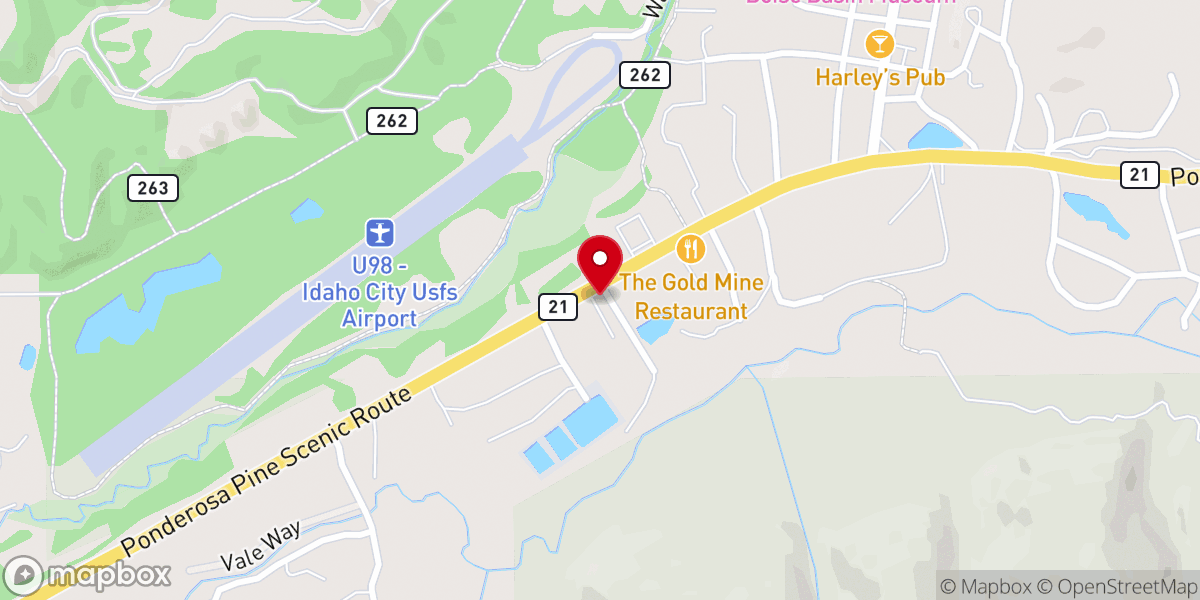 Map showing location of Idaho City Christian Center