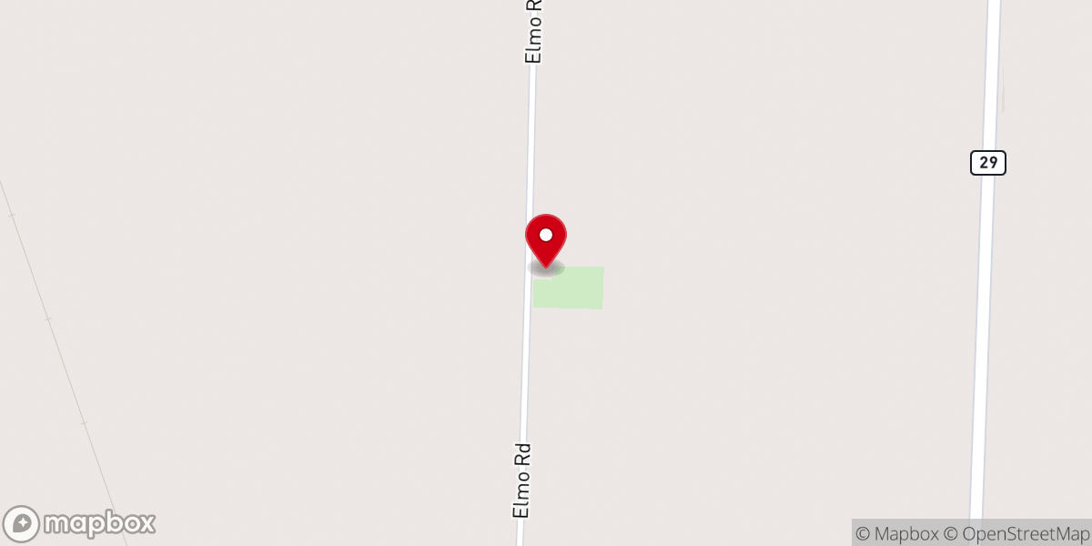 Map showing location of Elmo Church