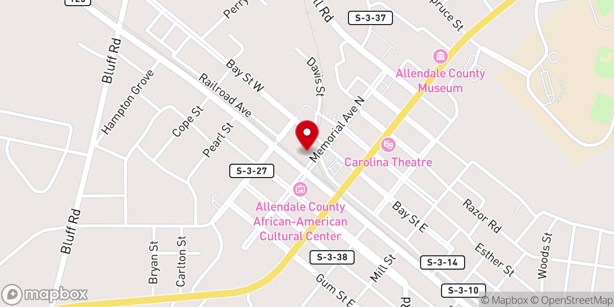 Map showing location of First Baptist Church