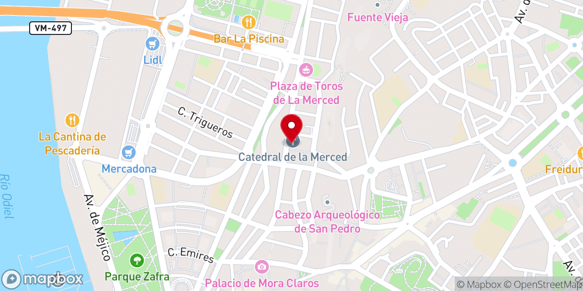Map showing location of Santa Iglesia Catedral de la Merced de Huelva