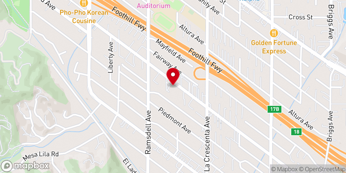 Map showing location of La Crescenta Presbyterian Church