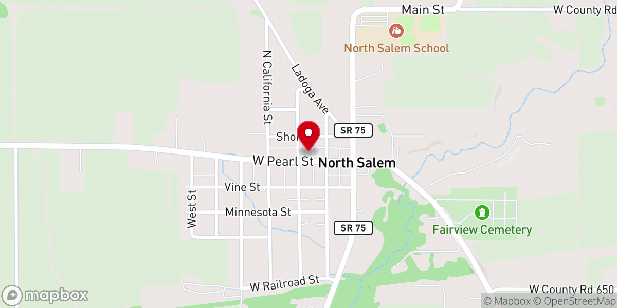 Map showing location of North Salem United Methodist Church