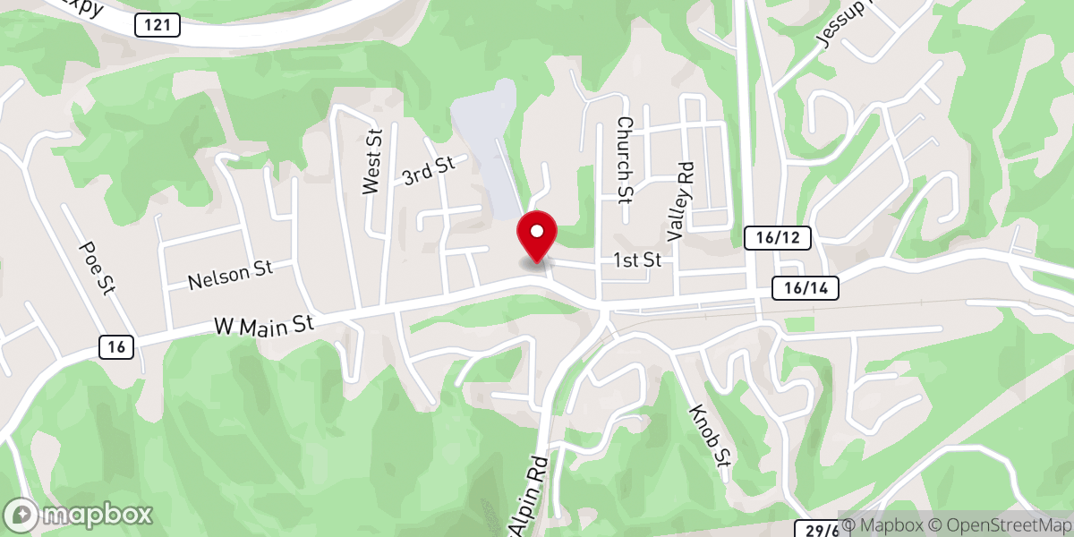Map showing location of Sophia United Methodist Church