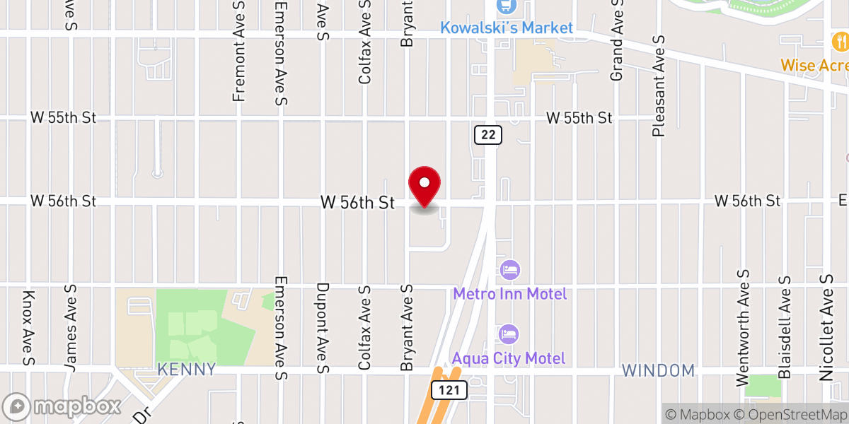 Map showing location of Bryant Avenue Baptist Church