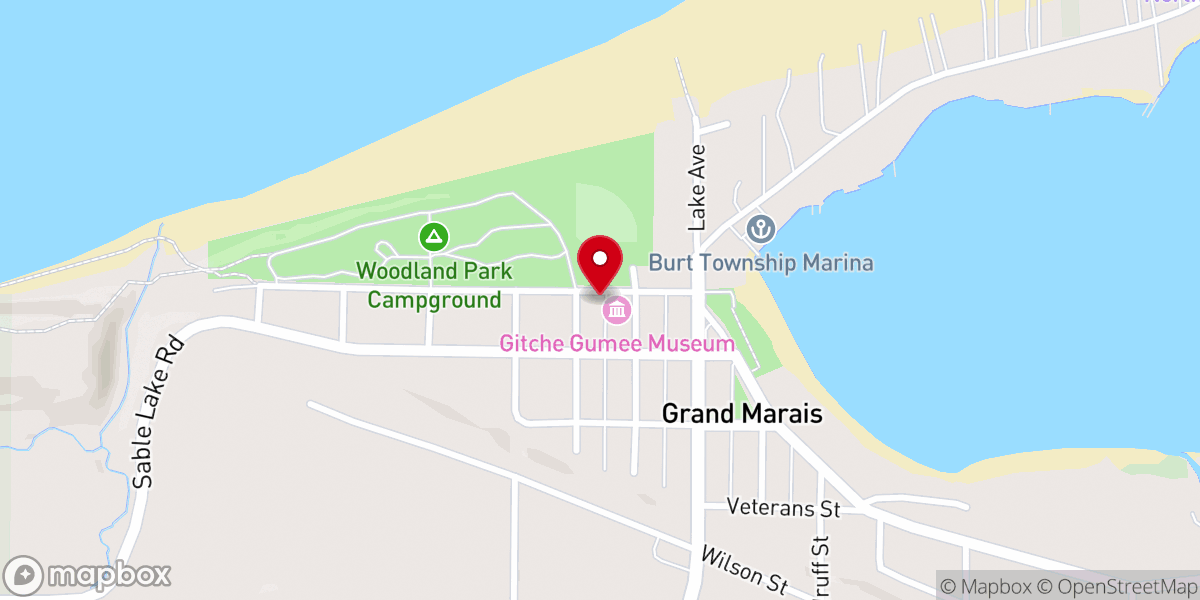 Map showing location of Grand Marais Chamber-Commerce