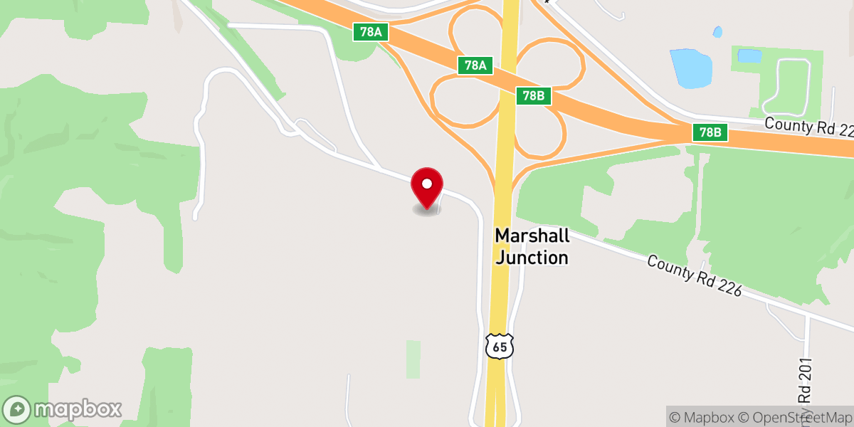 Map showing location of New Salem Baptist Church