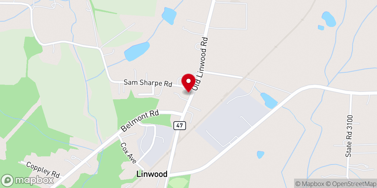 Map showing location of Linwood United Methodist Church