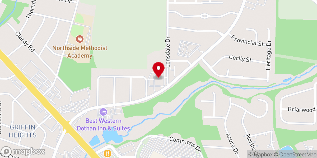 Map showing location of Heritage Baptist Church