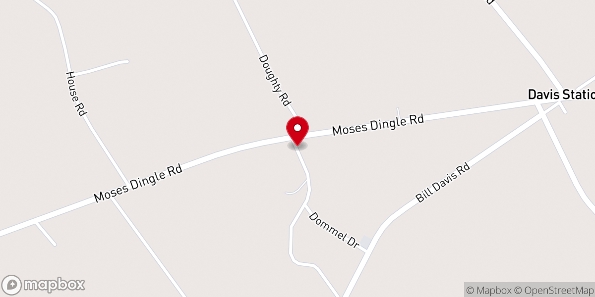 Map showing location of New Light Baptist Church