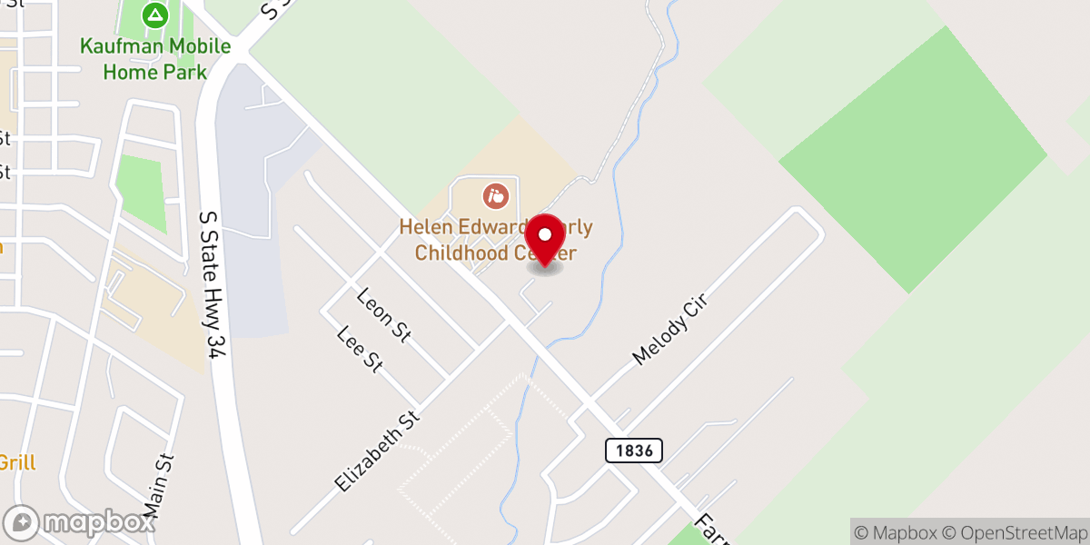 Map showing location of Calvary Baptist Kaufman