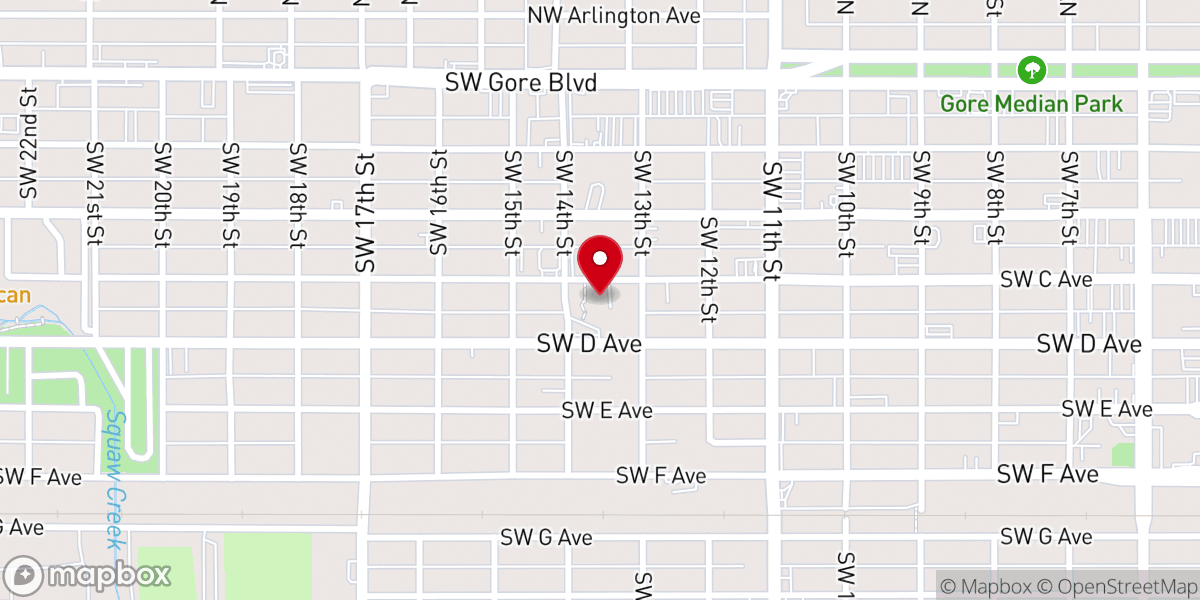 Map showing location of St. Andrew's Episcopal Church