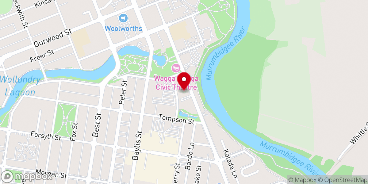 Map showing location of Wagga Wagga Baptist Church