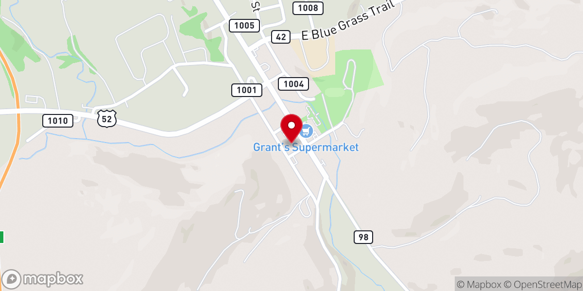 Map showing location of Bland County Treasurer