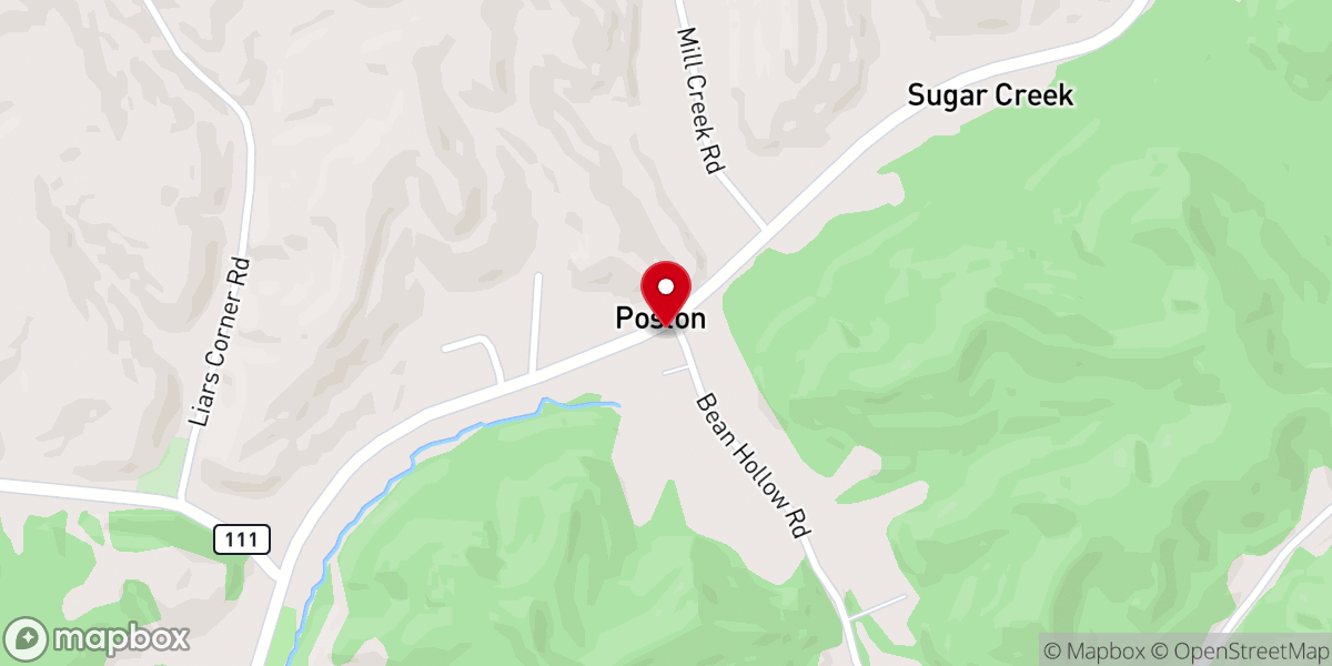 Map showing location of Poston United Methodist Church
