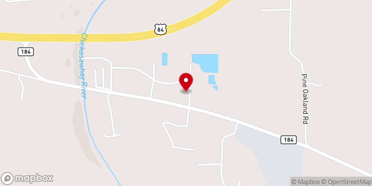 Map showing location of Riverside Baptist Church