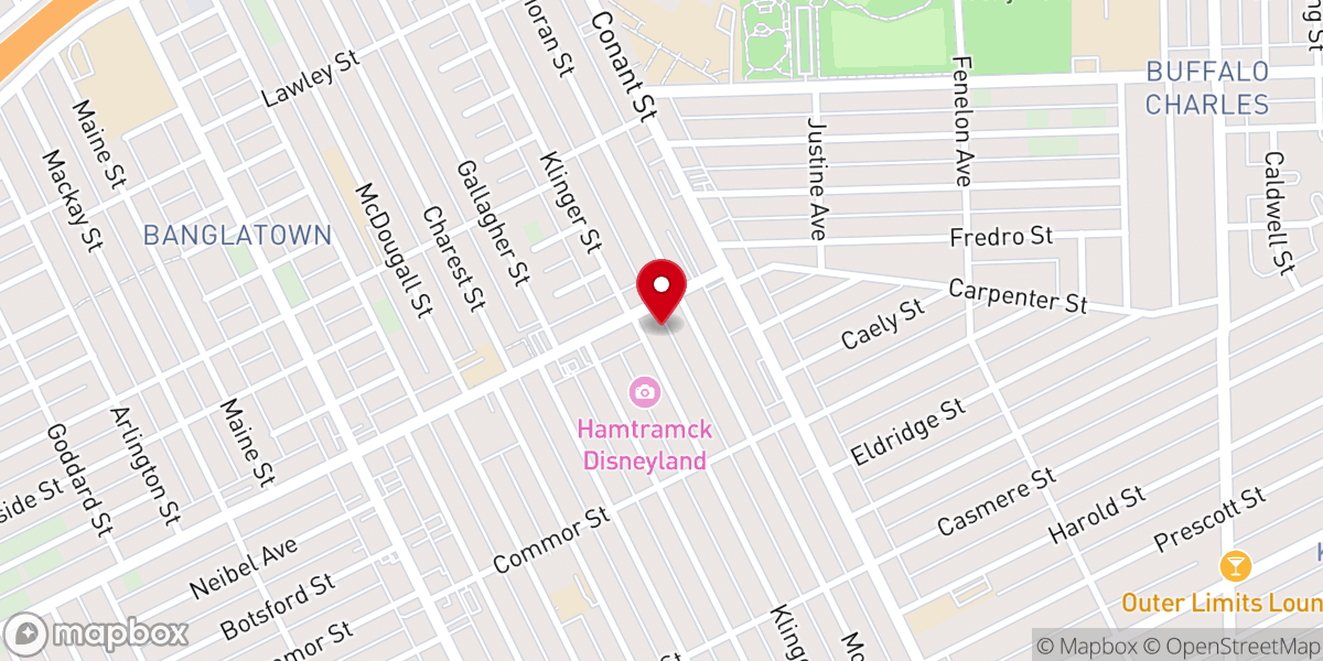 Map showing location of Bethesda Fellowship Church