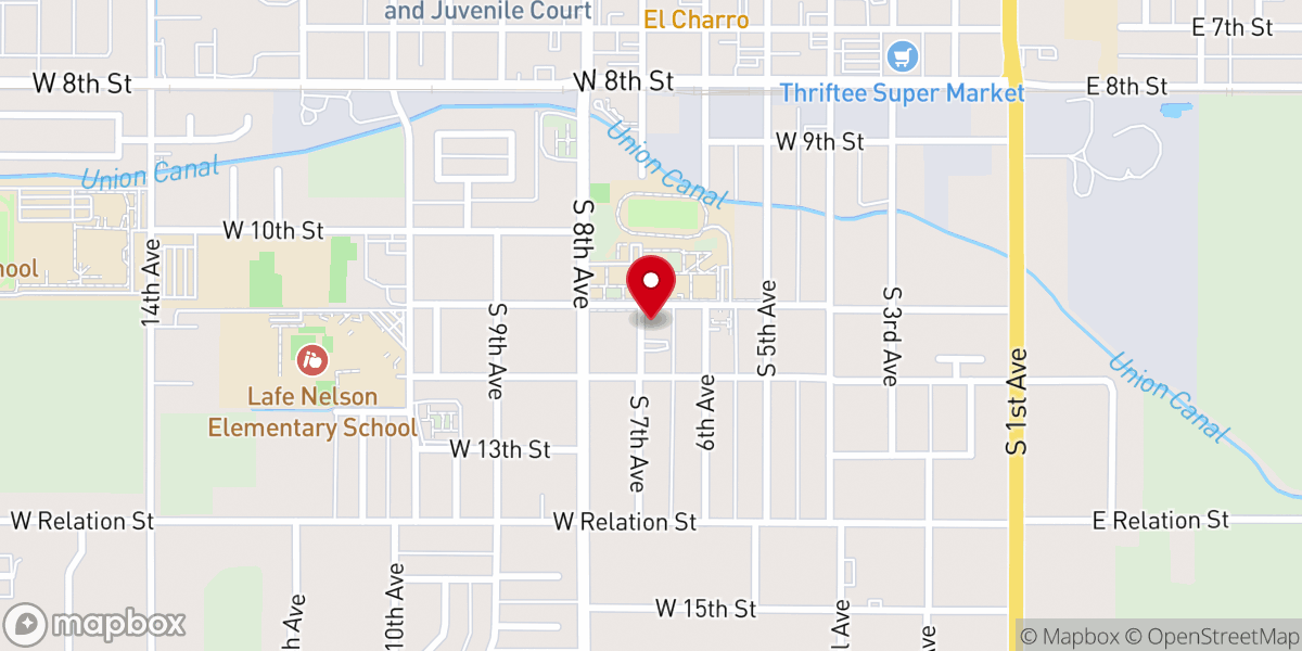 Map showing location of First Baptist Church