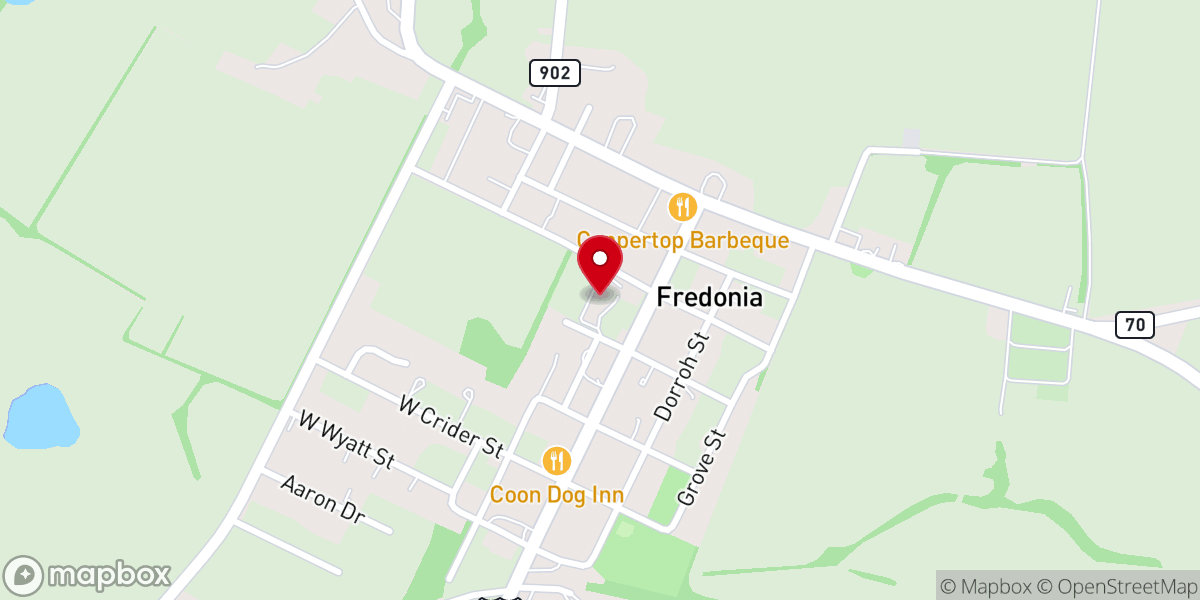 Map showing location of Food Pantry