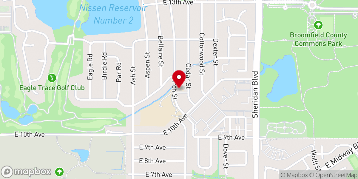 Map showing location of The Salvation Army Broomfield Corps