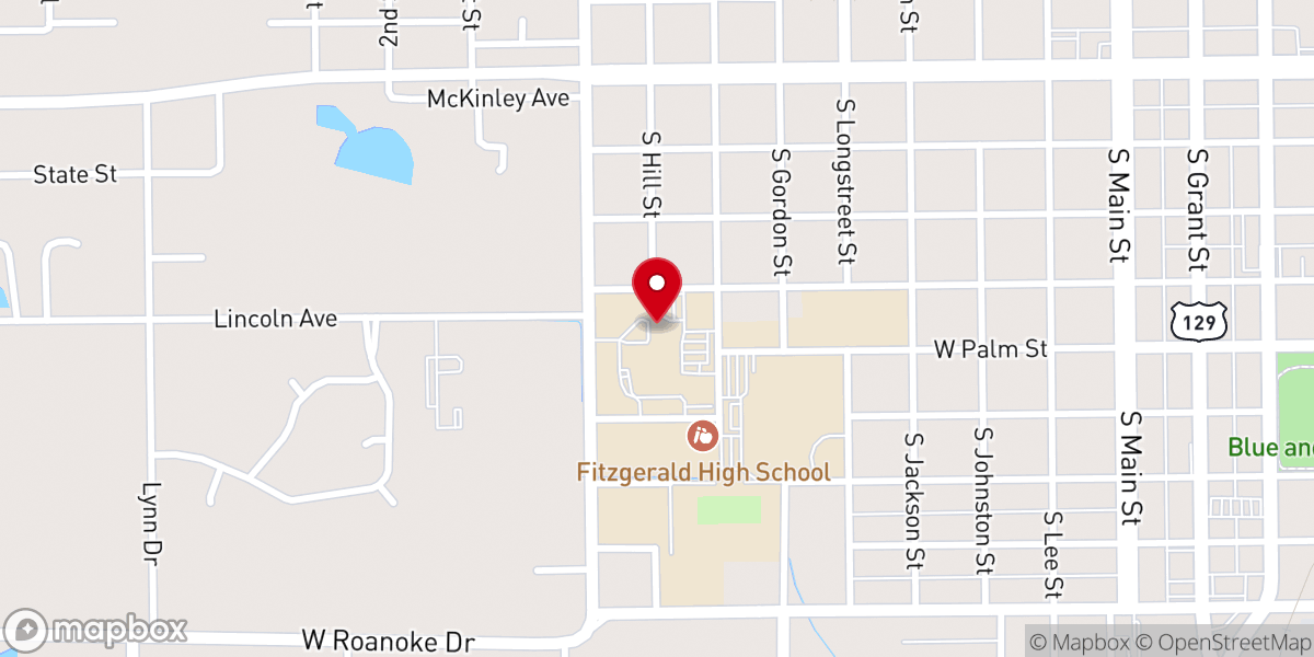 Map showing location of First Baptist Church
