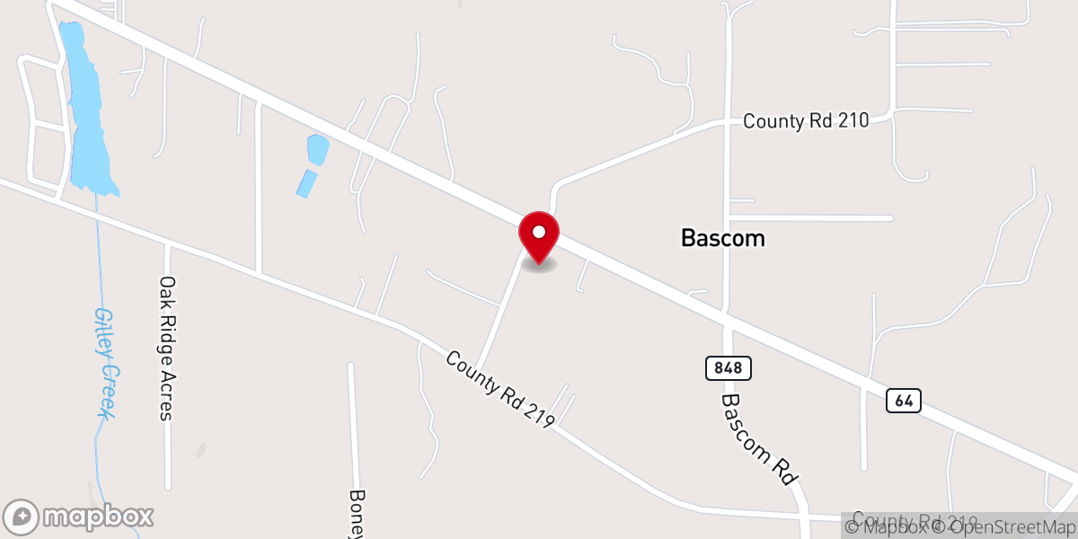 Map showing location of Landmark Baptist Church