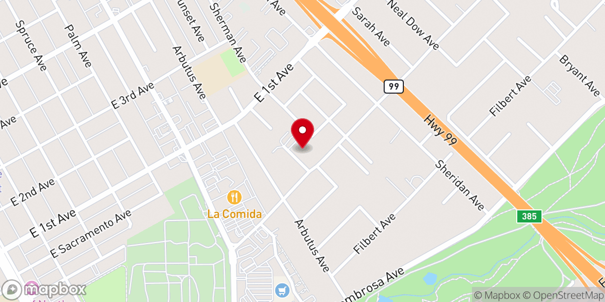 Map showing location of First Baptist Church of Chico