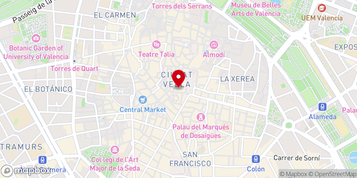 Map showing location of Iglesia de Santa Catalina