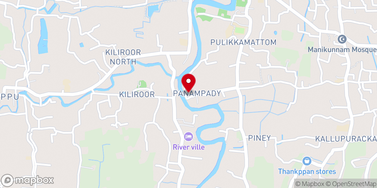 Map showing location of St Mary's Jacobite Syrian Church