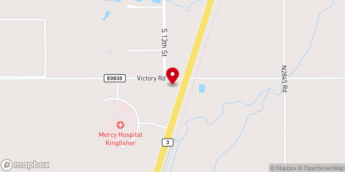 Map showing location of Victory Baptist Church