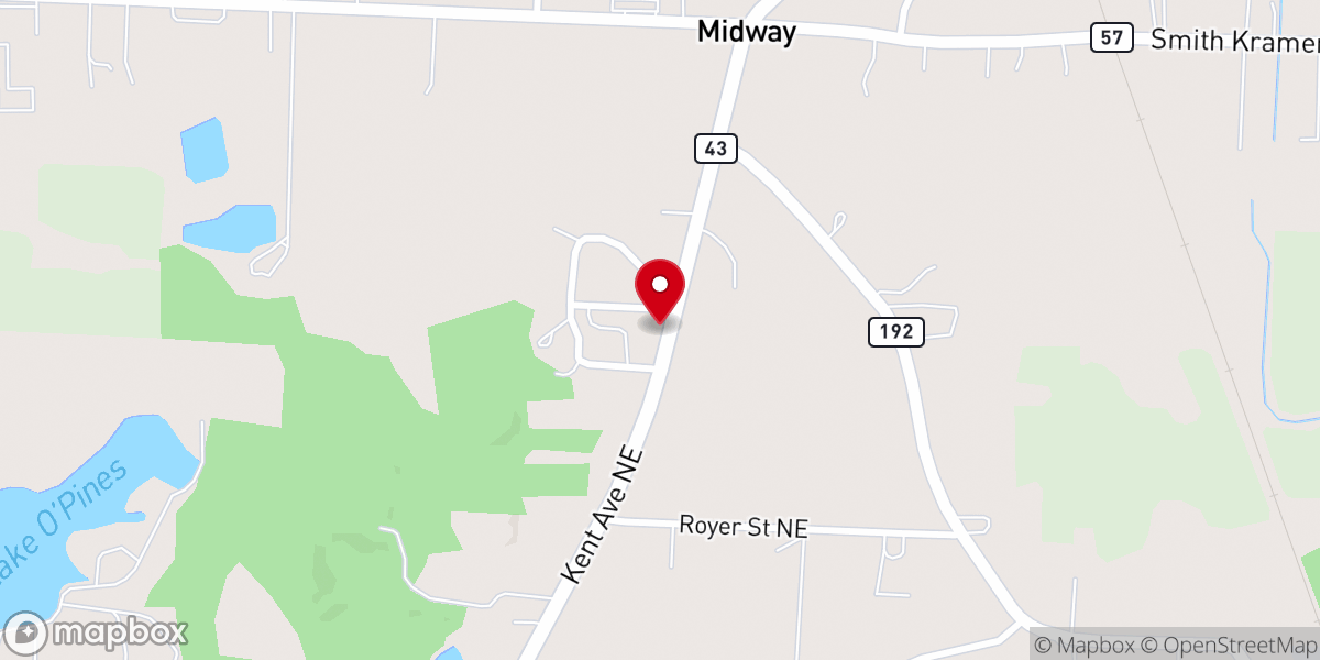 Map showing location of Solid Rock Fellowship
