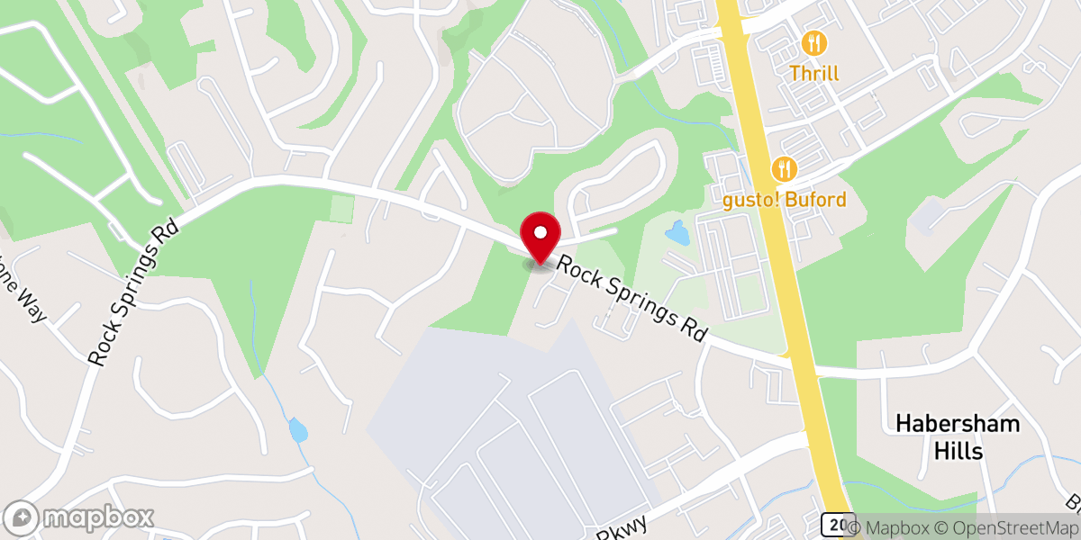 Map showing location of Rock Springs Church