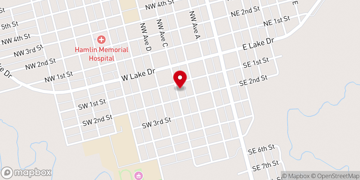 Map showing location of Hamlin Church of the Nazarene