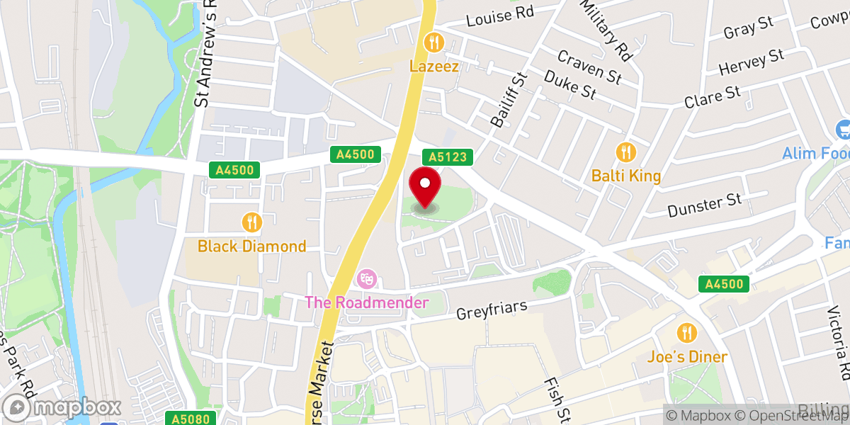 Map showing location of The Holy Sepulchre, Church and Church Halls