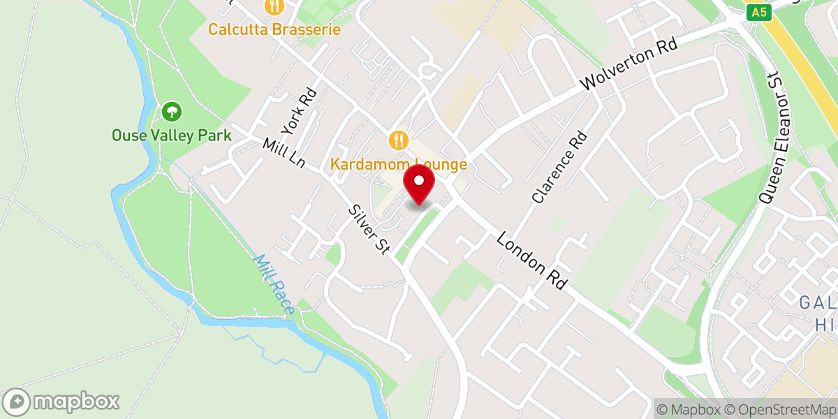 Map showing location of Stony Stratford Community Church