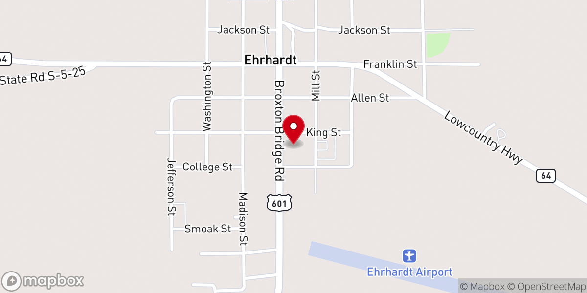 Map showing location of Ehrhardt Southern Methodist