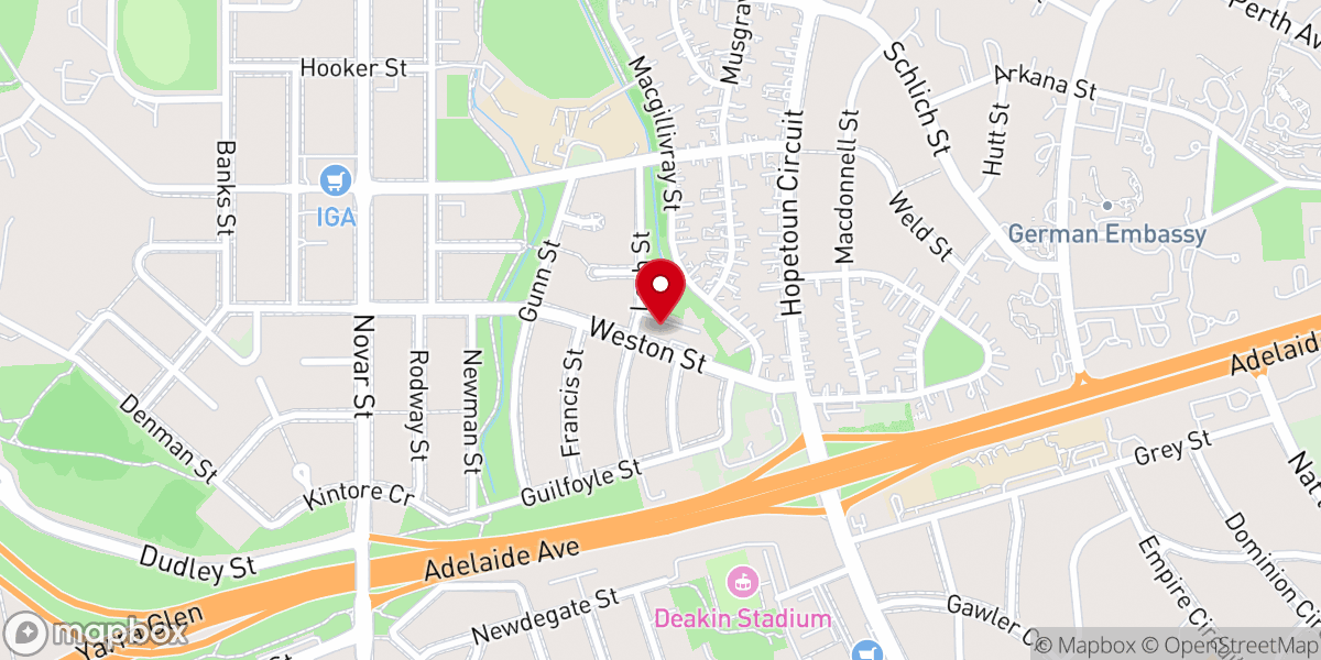Map showing location of Sacred Heart Knanaya Mission Canberra