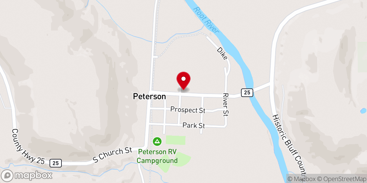 Map showing location of Friends of Peterson, MN