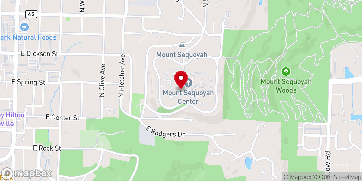 Map showing location of Mount Sequoyah Center, Inc.