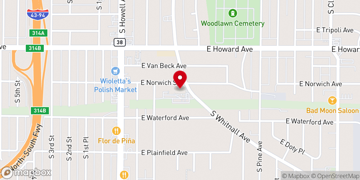 Map showing location of St. Veronica Congregation