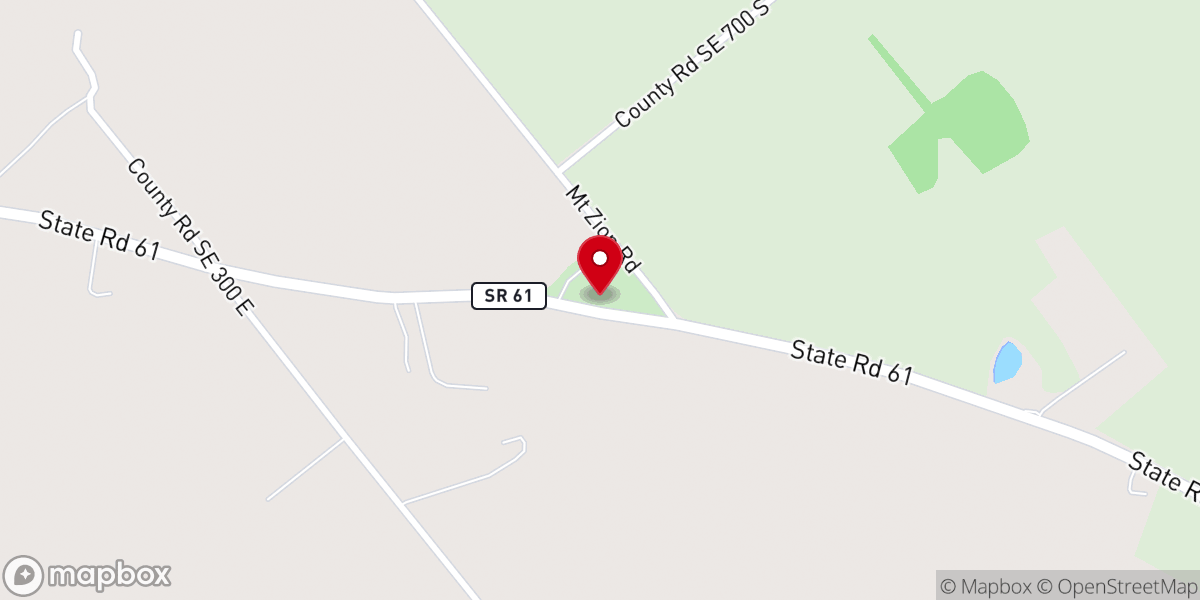 Map showing location of Mount Zion Church