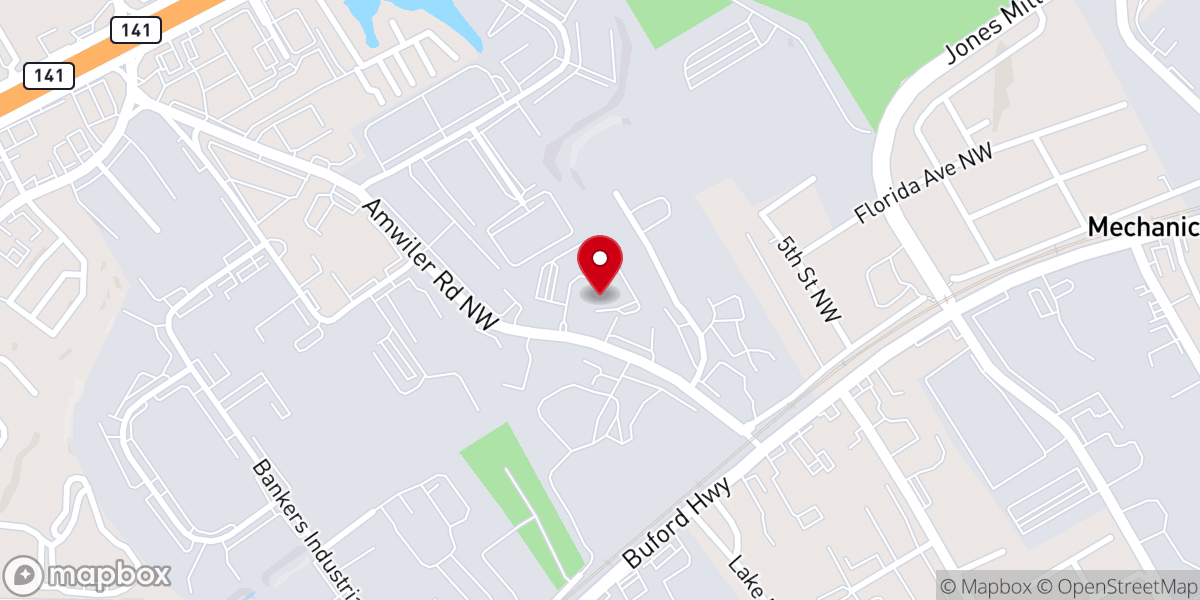 Map showing location of New Church of Atlanta (아틀란타 새교회)